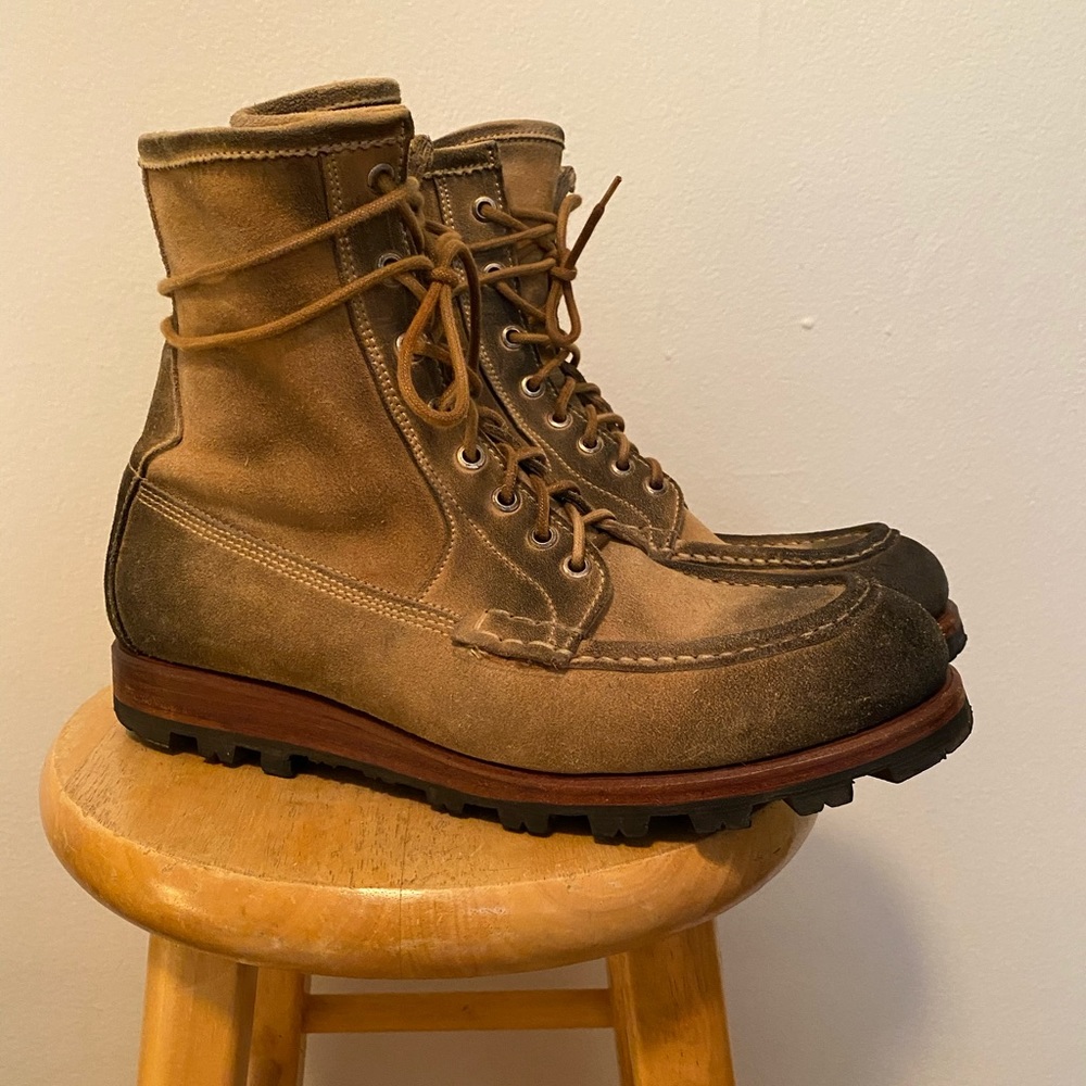 Bloomingdale’s 8 inch Moc Toe Suede Boot